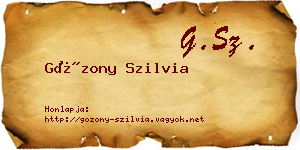 Gózony Szilvia névjegykártya