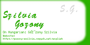 szilvia gozony business card